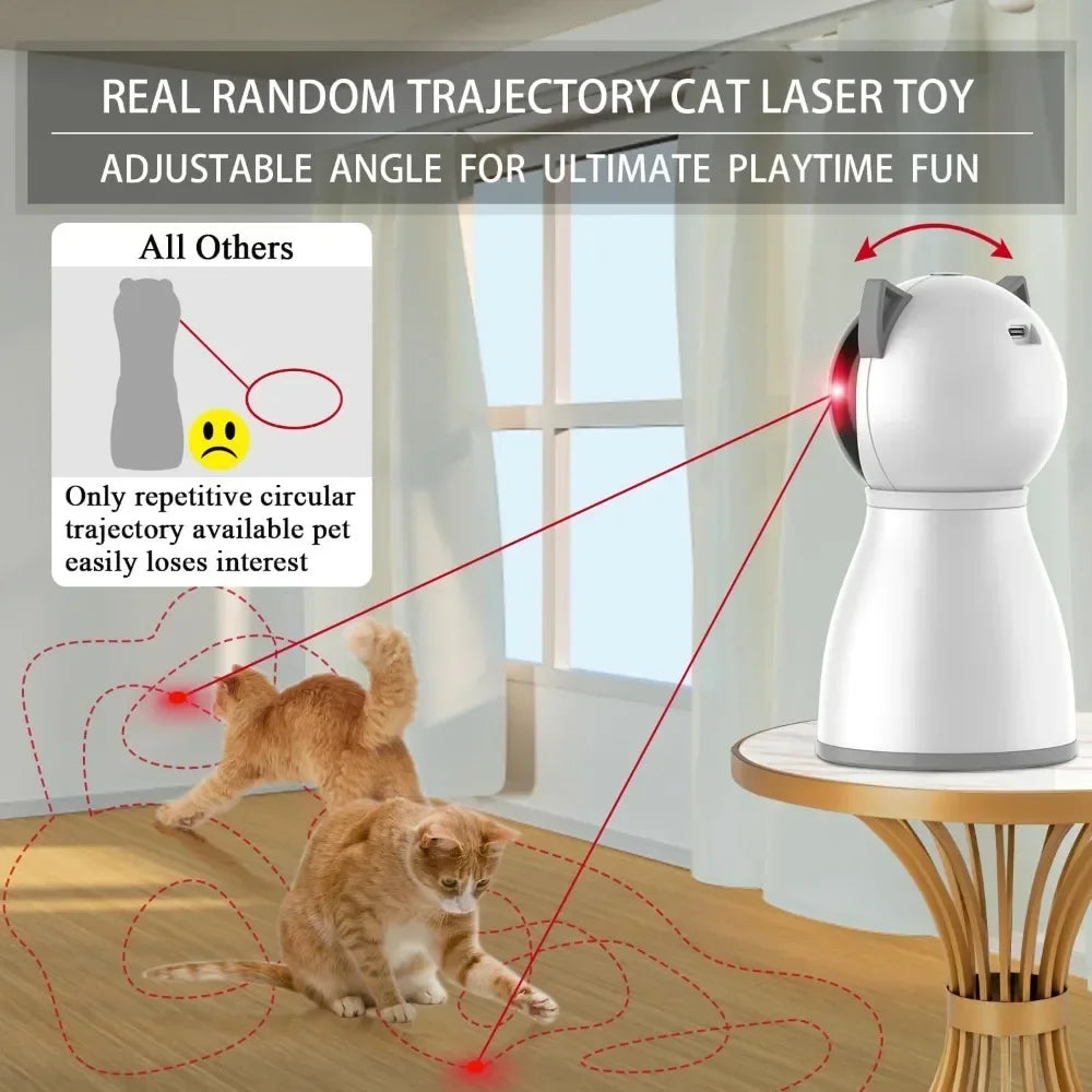 Laser Cat Toys for Indoor Cats 4th Generation Real Random Trajectory Motion Activated Rechargeable Automatic Cat Laser Toy