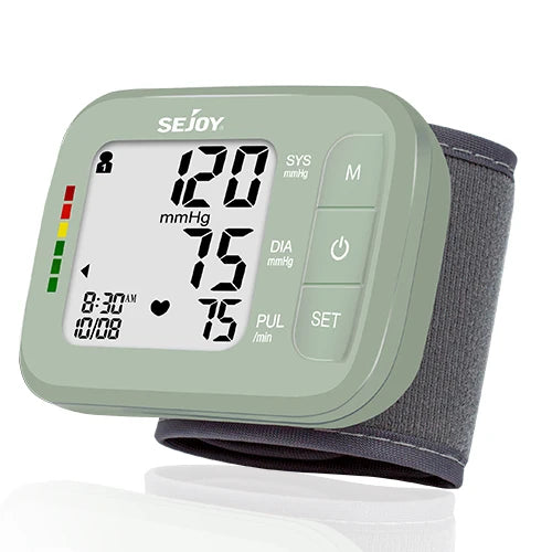 Sejoy Digital Wrist Blood Pressure Monitor Sphygmomanometer Heart Rate Meter DBP-2261
