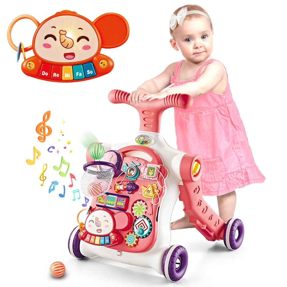VATOS 5 In 1 Baby Walker Sit To Stand Learning Scooter
