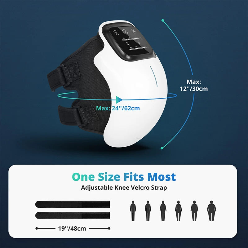 Medcursor Electric Heating Massage Knee Pad Wireless Heated Knee Massager with Temperature Hot Compress and Vibration Massage