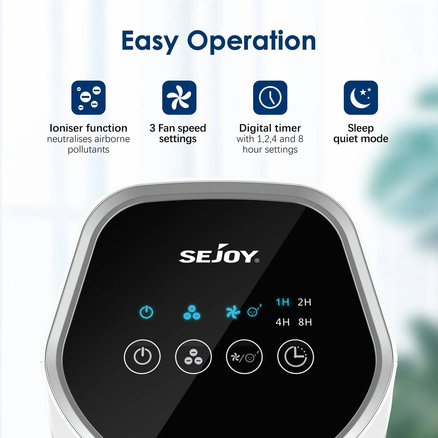 Sejoy Air Purifier For Bedroom Small Portable Air Cleaner For Smoke Pollen Dander Hair Odor With Sleep Mode