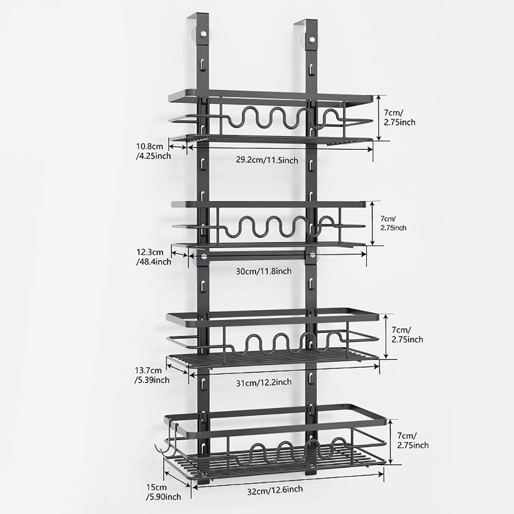 HobbyLane Five Tier Over The Door Pantry Organizer Metal Shelves