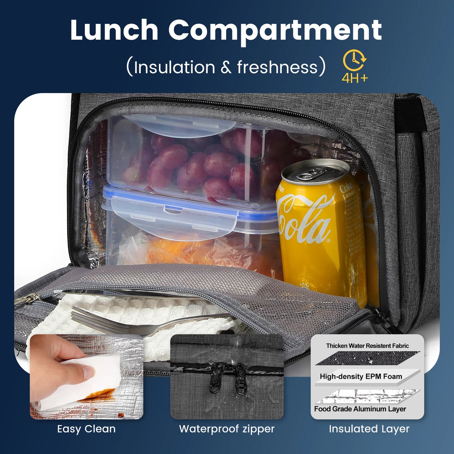Lunch Backpack Insulated Cooler Picnic Bag Multifunctional Travel Bag Large Capacity Outdoor Camping Waterproof Backpack