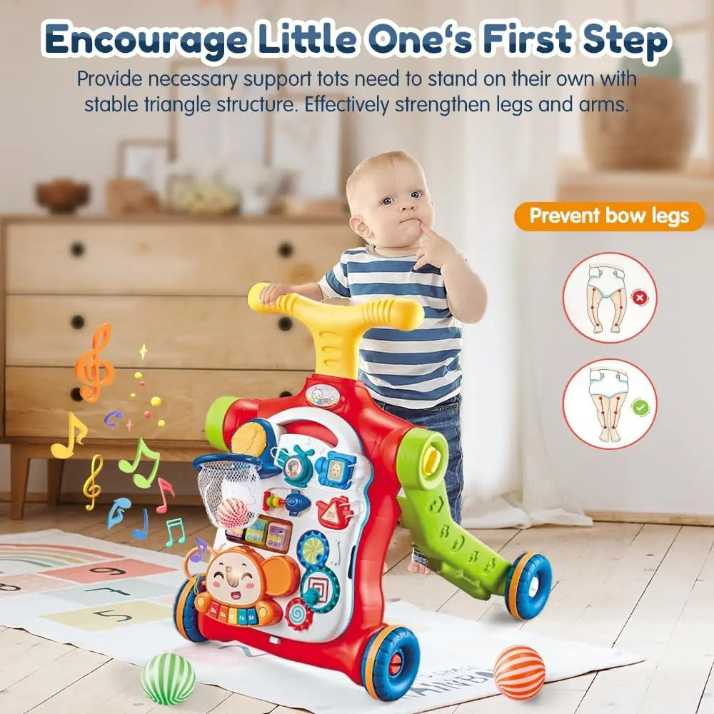 VATOS 5 In 1 Baby Walker Sit To Stand Learning Scooter