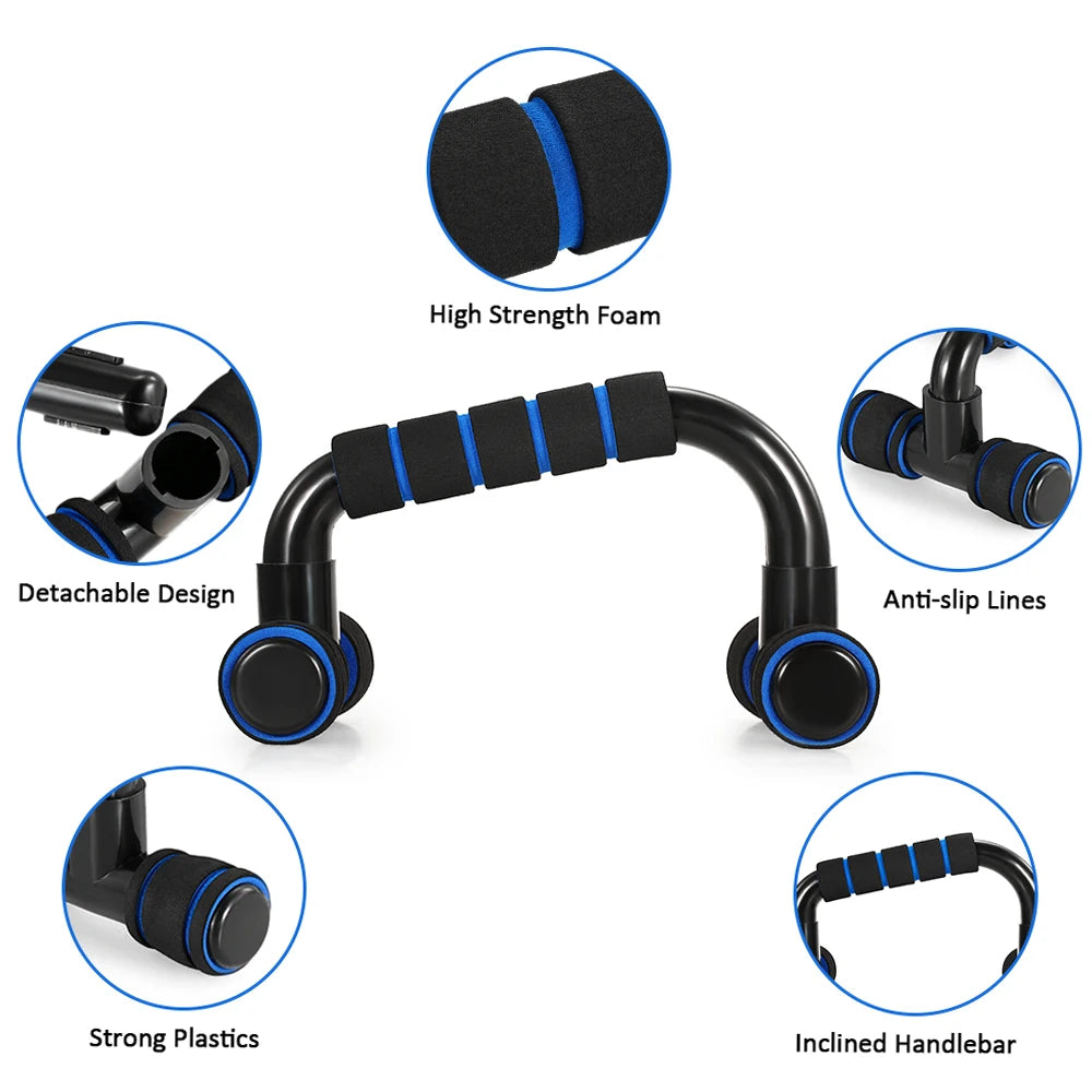 Healthy Abdominal Wheel 5 Piece Indoor Sports Equipment Set Push Up Stand Multifunctional Fitness Tools