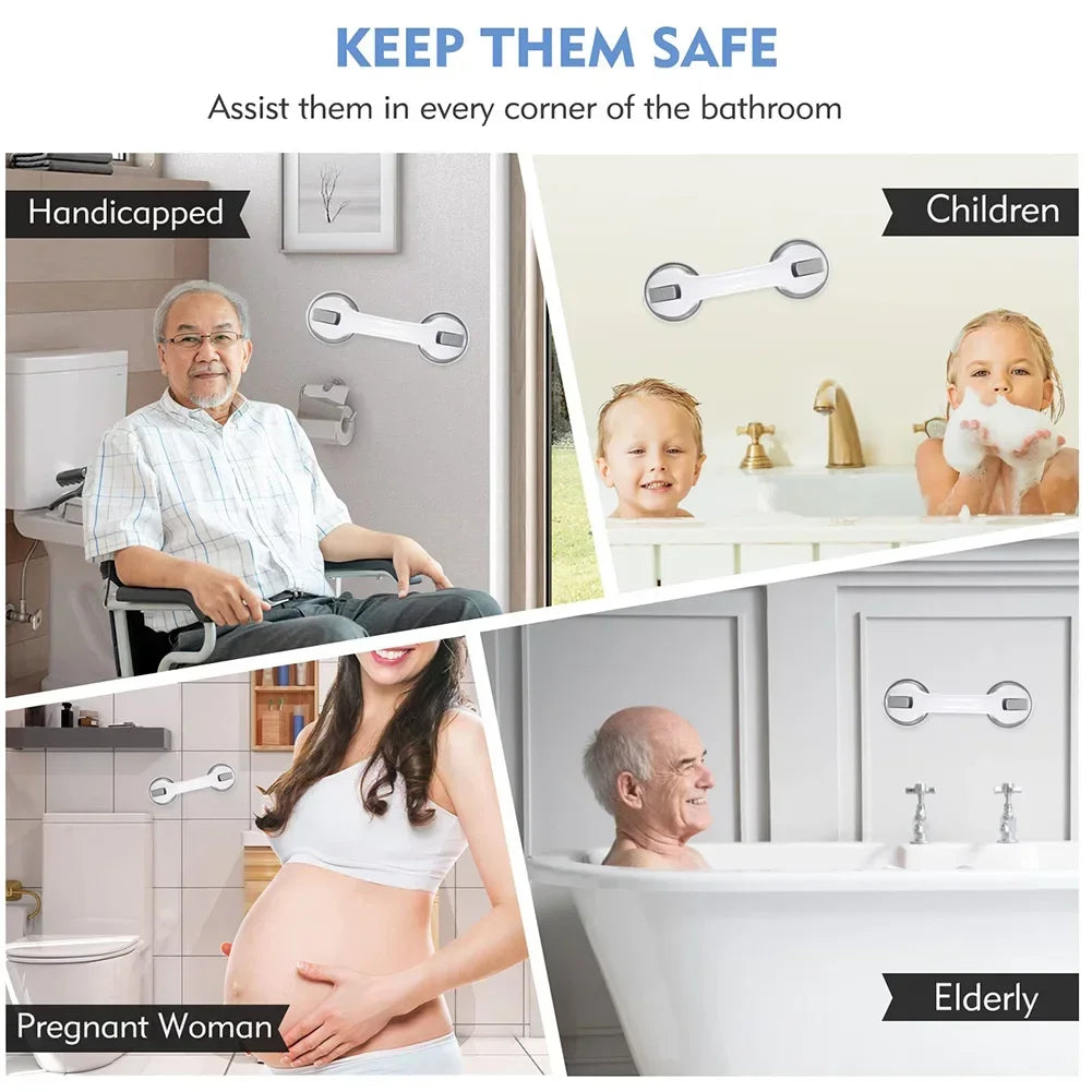 2 Pack 12 Inch Grab Bars for Bathtubs Shower Strong Suction Cup Bathroom Safety Handle for Elderly Seniors Handicap