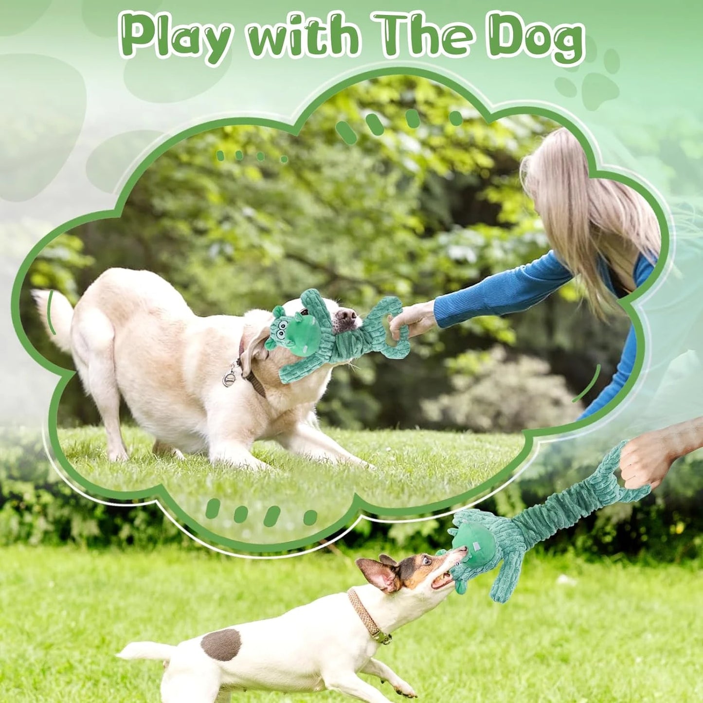 Soft Durable Adorable War Dog Design Squeaky Toys for Small Medium and Large Pets Hours of Entertainment