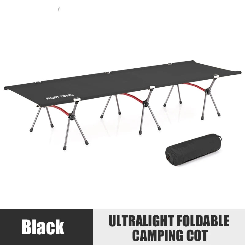 WestTune Camping Cot With Leg Extenders Ultralight Aluminum
