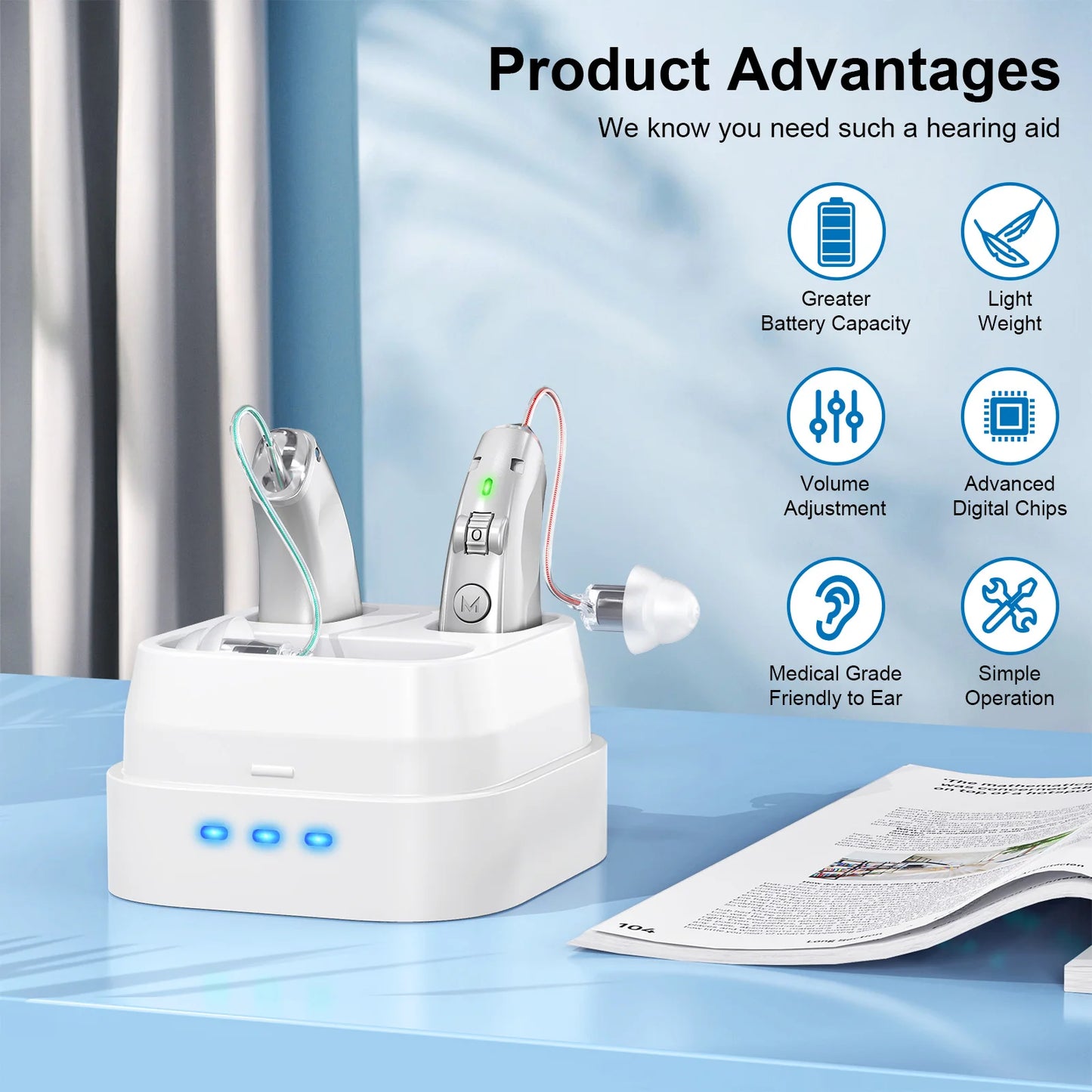 Behind The Ear Hearing Aids Portable Invisible Amplifiers For Elderly