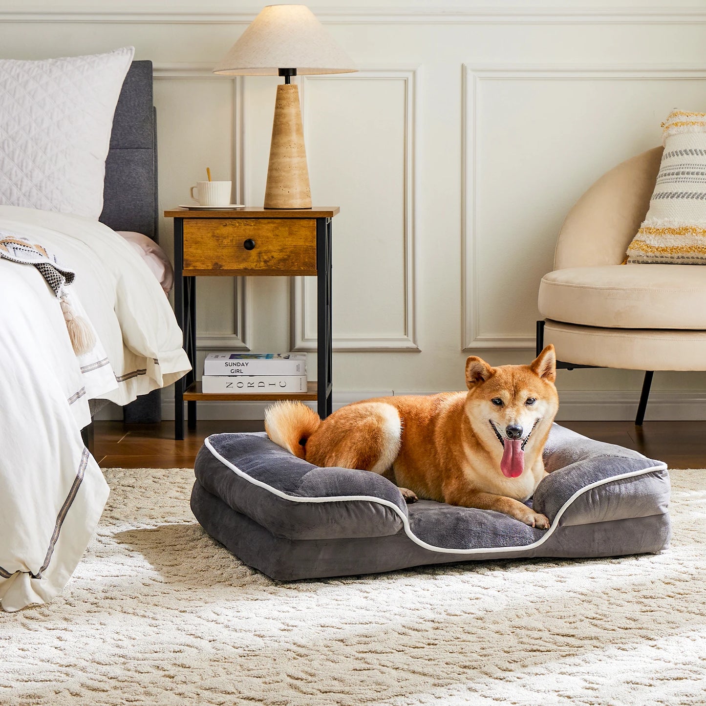 Orthopedic Dog Bed Memory Foam Pet Bed for Small Dogs and Cats