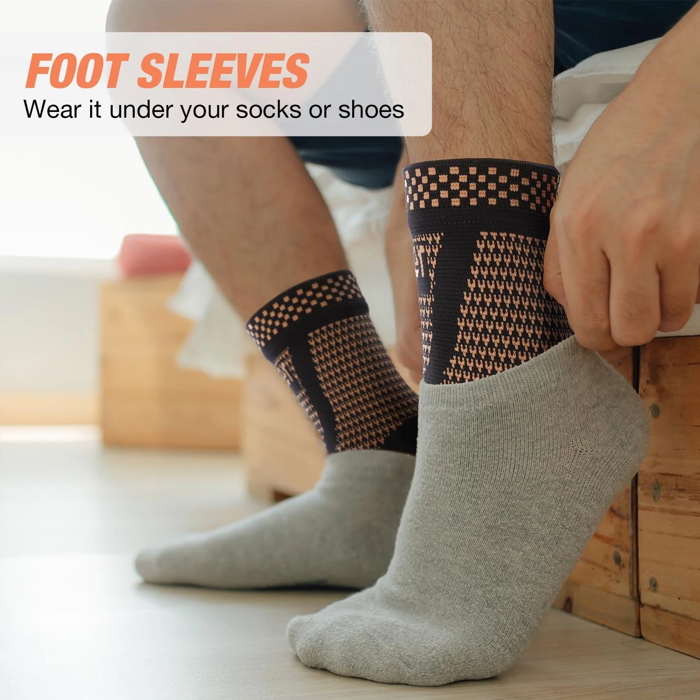 Copper Ankle Brace Compression Sleeve for Sprained Ankle