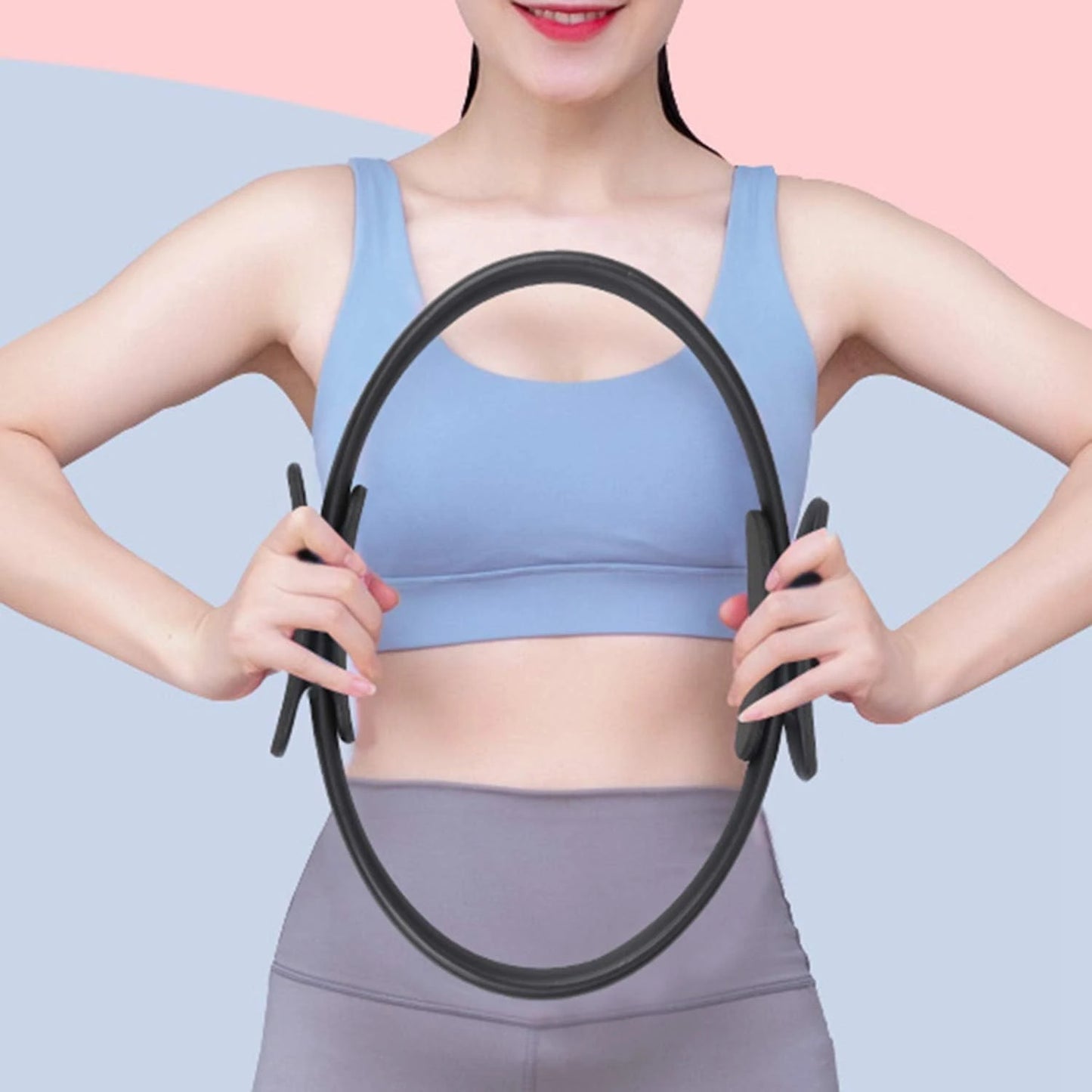 Dedicated Black Exercise Ring for Yoga and Fitness Enthusiasts Enhancing Strength and Flexibility