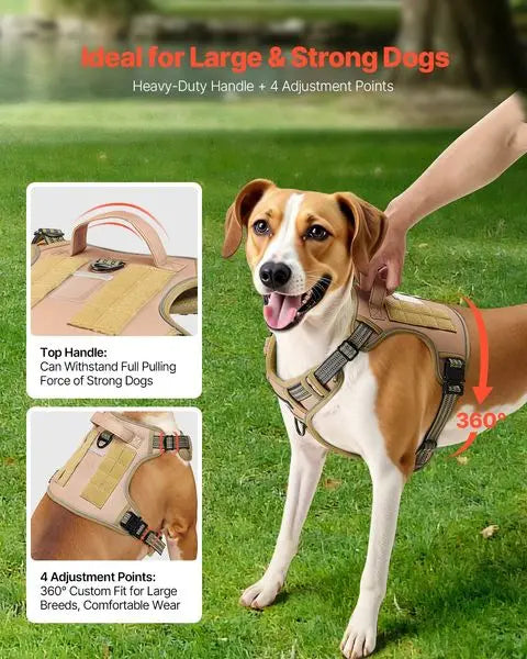 Dog Harness for Large Dogs No Pull Tactical Adjustable Pet Vest