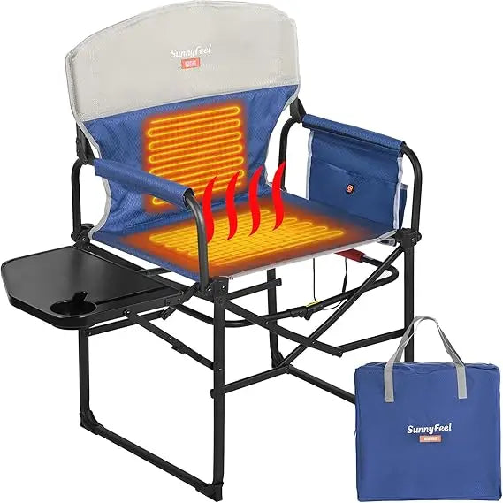 Camping Directors Chair, Heavy Duty,Oversized Portable Folding Chair with Side Table, Pocket for Beach, Fishing,Trip,Picnic,Law