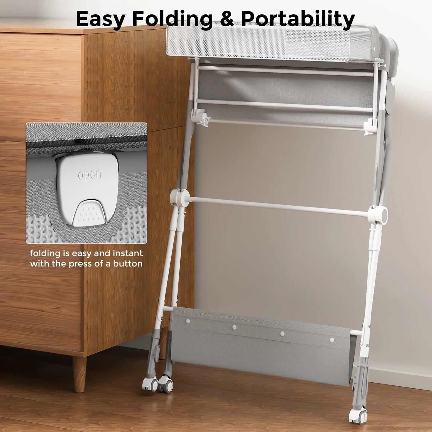 Sejoy Foldable Portable Baby Changing Table With Wheels