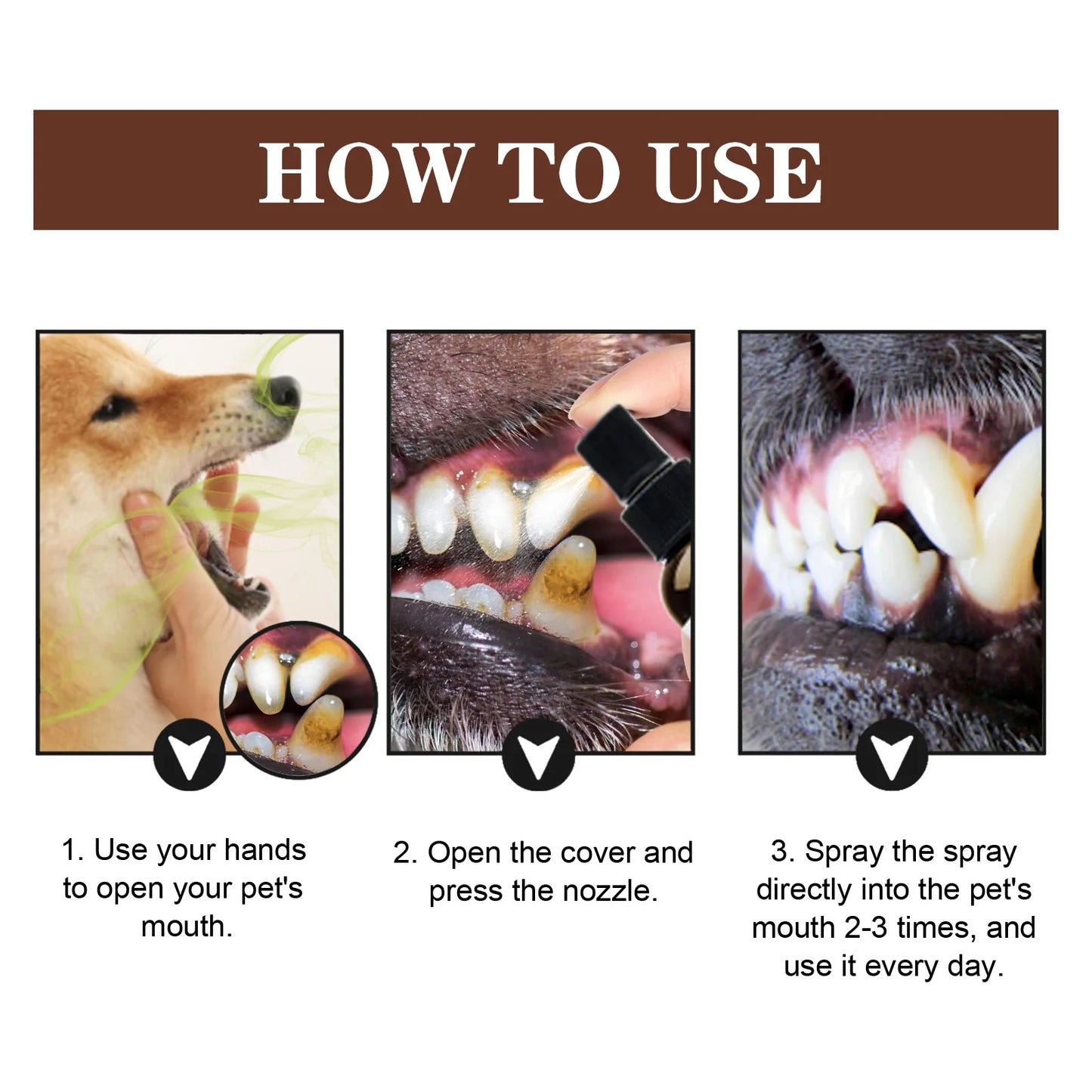Yegbong 30ml Pet Oral Care Spray Fresh Breath Dental Care for Dogs and Cats Teeth Cleaning Anti Inflammatory