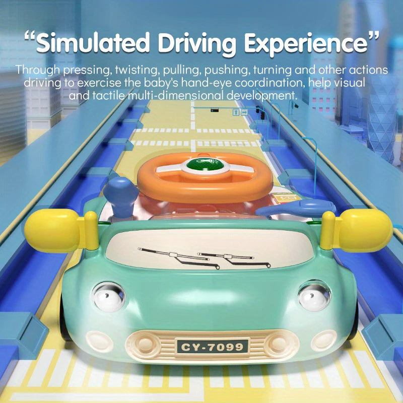 Baby Toy Electric Simulate Driving Car Steering Wheel Early Educational Toy for 0 to 36 Months Toddler Gift