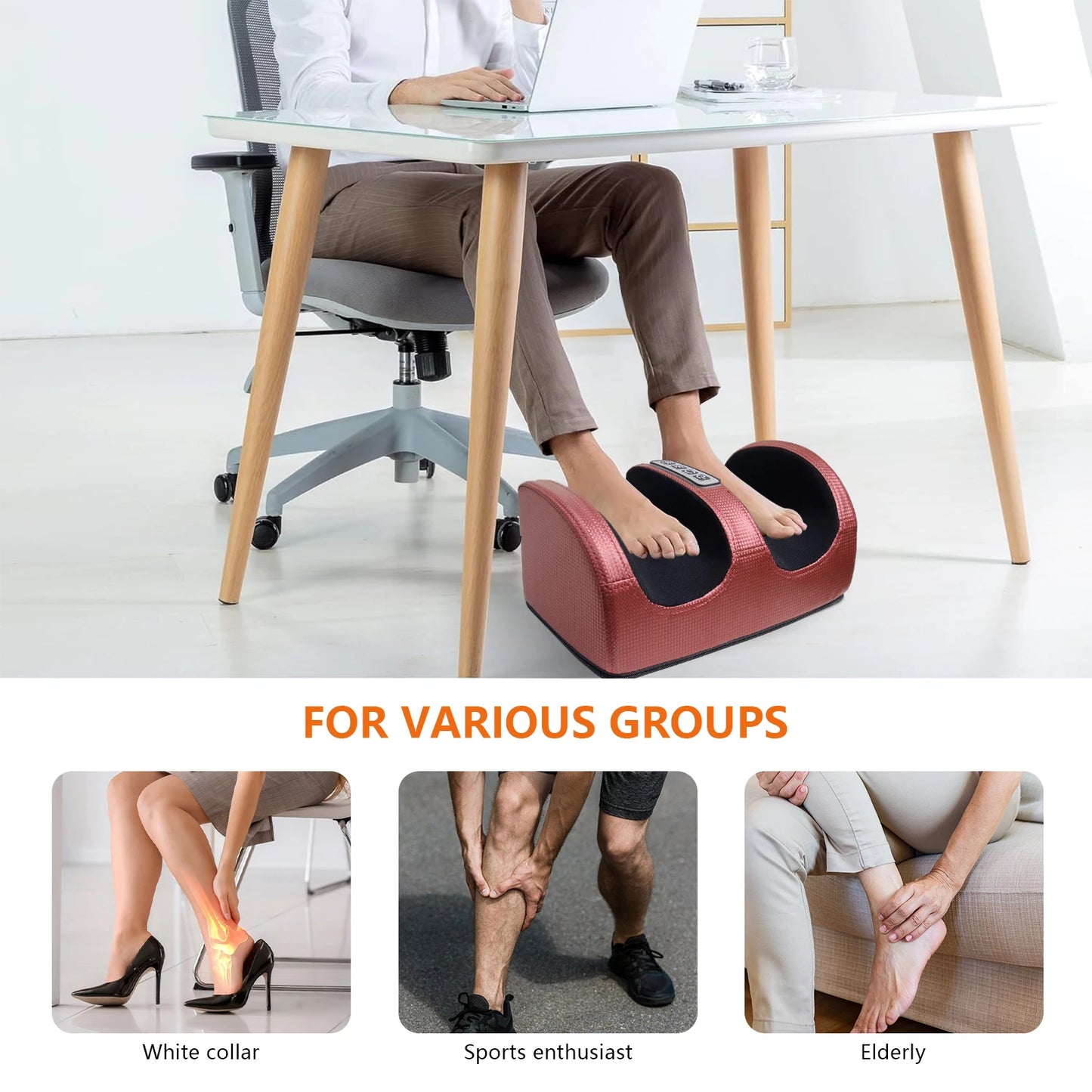 Foot Massage Machine Electric Heating Foot Kneading Leg Massager Home Relaxation Gifts for Christmas and Valentine's Day