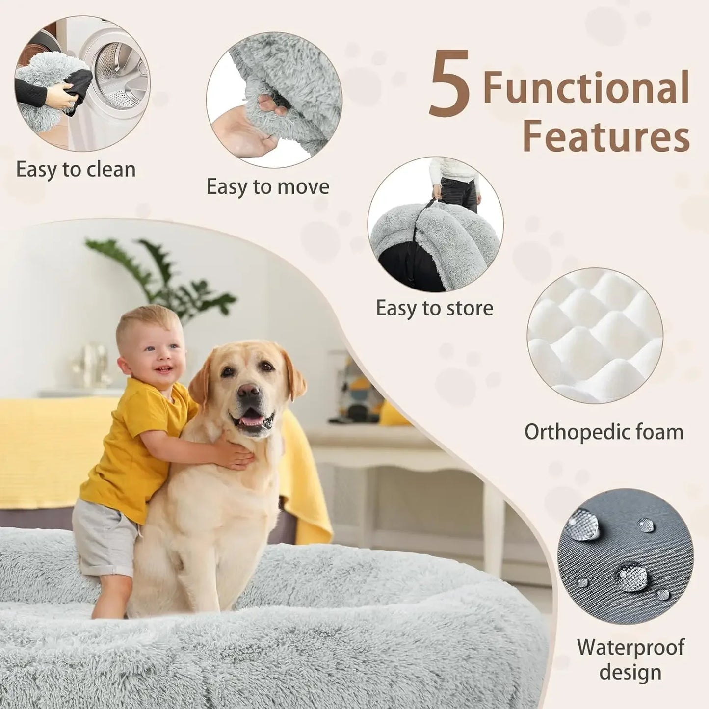 Human Dog Bed 71 Inch x 45 Inch x 12 Inch Size Washable Giant People Dog Bed 10 CM Thick Memory Foam Large Oversize Dog Bed with Plump Pillow