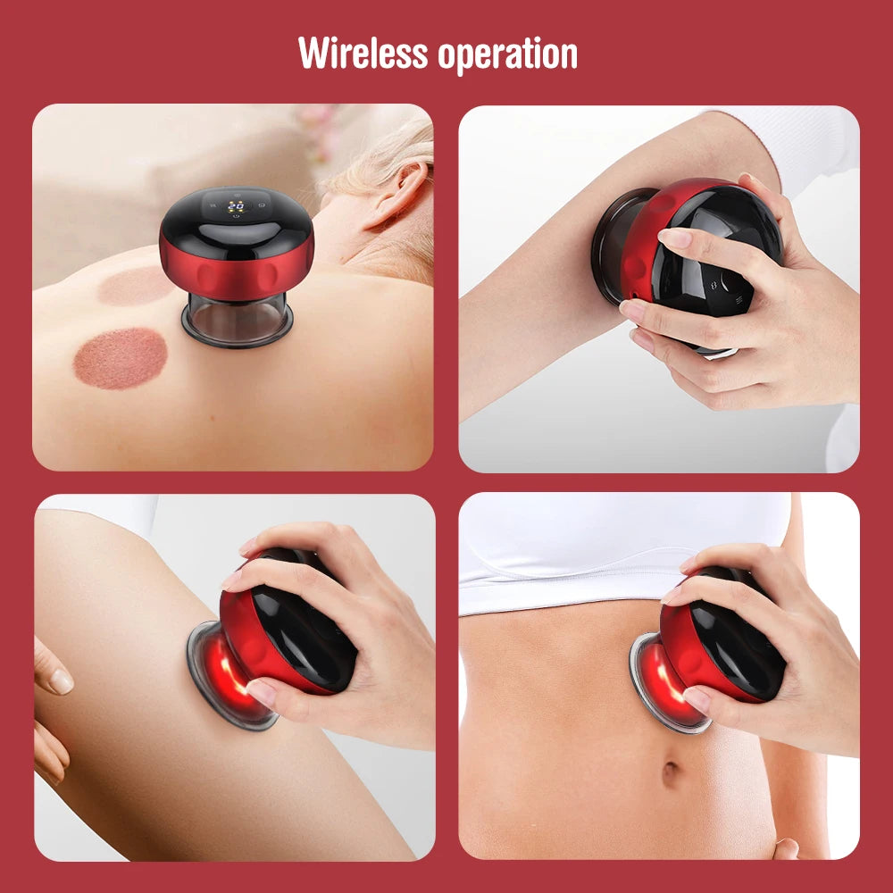 Smart Electric Vacuum Cupping Device Body Scraping Massager Heating Suction Cup Physical Fatigue Relief Health Care