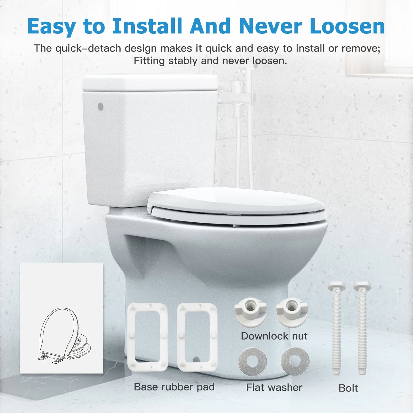 Toilet Seat With Built In Toddler Seat Round Toilet Seat for Potty Training Fits Adults and Children Slow Close