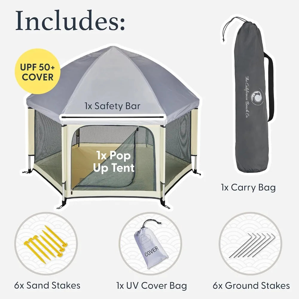 Indoor Outdoor Baby Playpen Foldable Tent With Canopy
