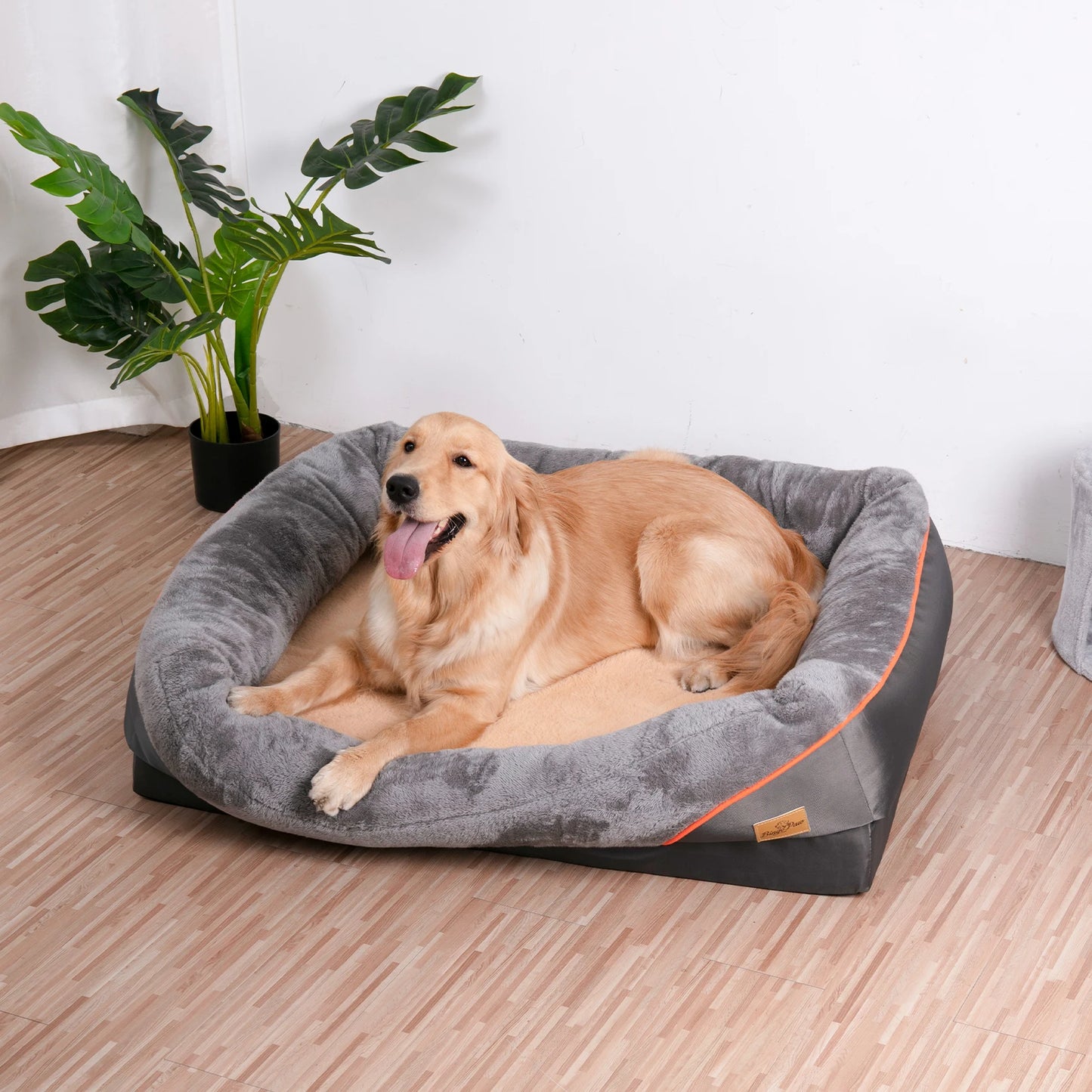 Dog Bed Orthopedic Foam With Cotton Bolster Removable Cover