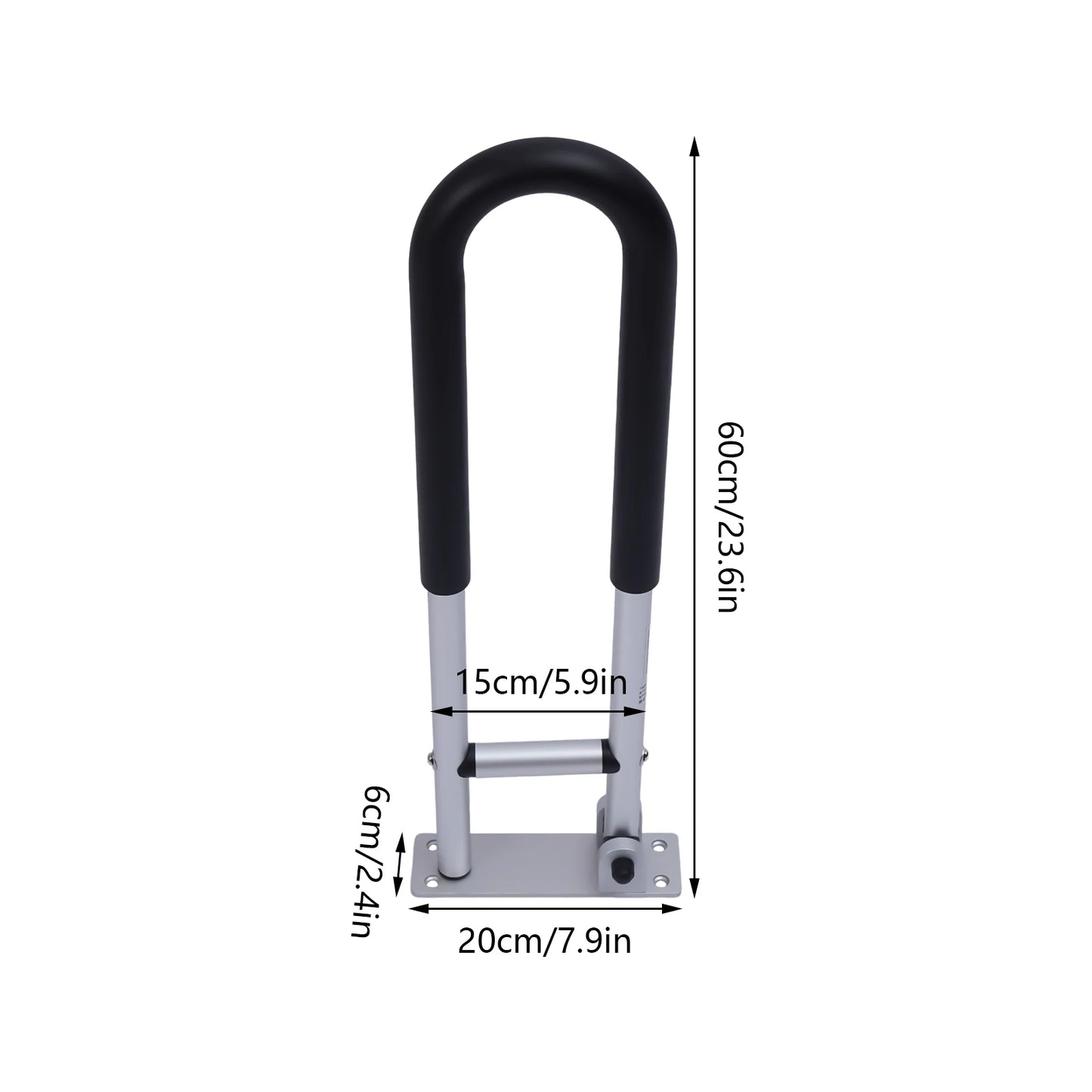Wall Mounted Toilet Grab Bar Aluminium Alloy Non Slip Rail