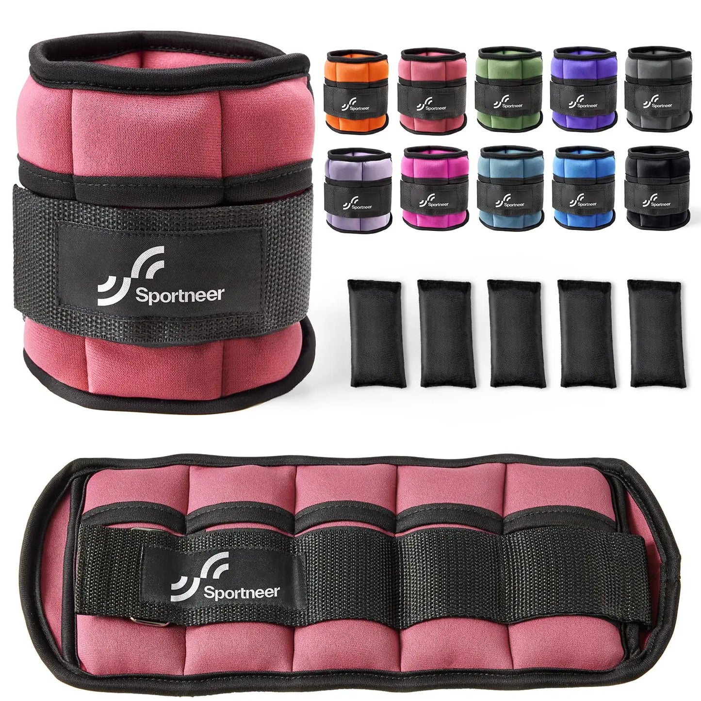 Sportneer Adjustable Ankle Weights 10lb Pair Gym Workouts