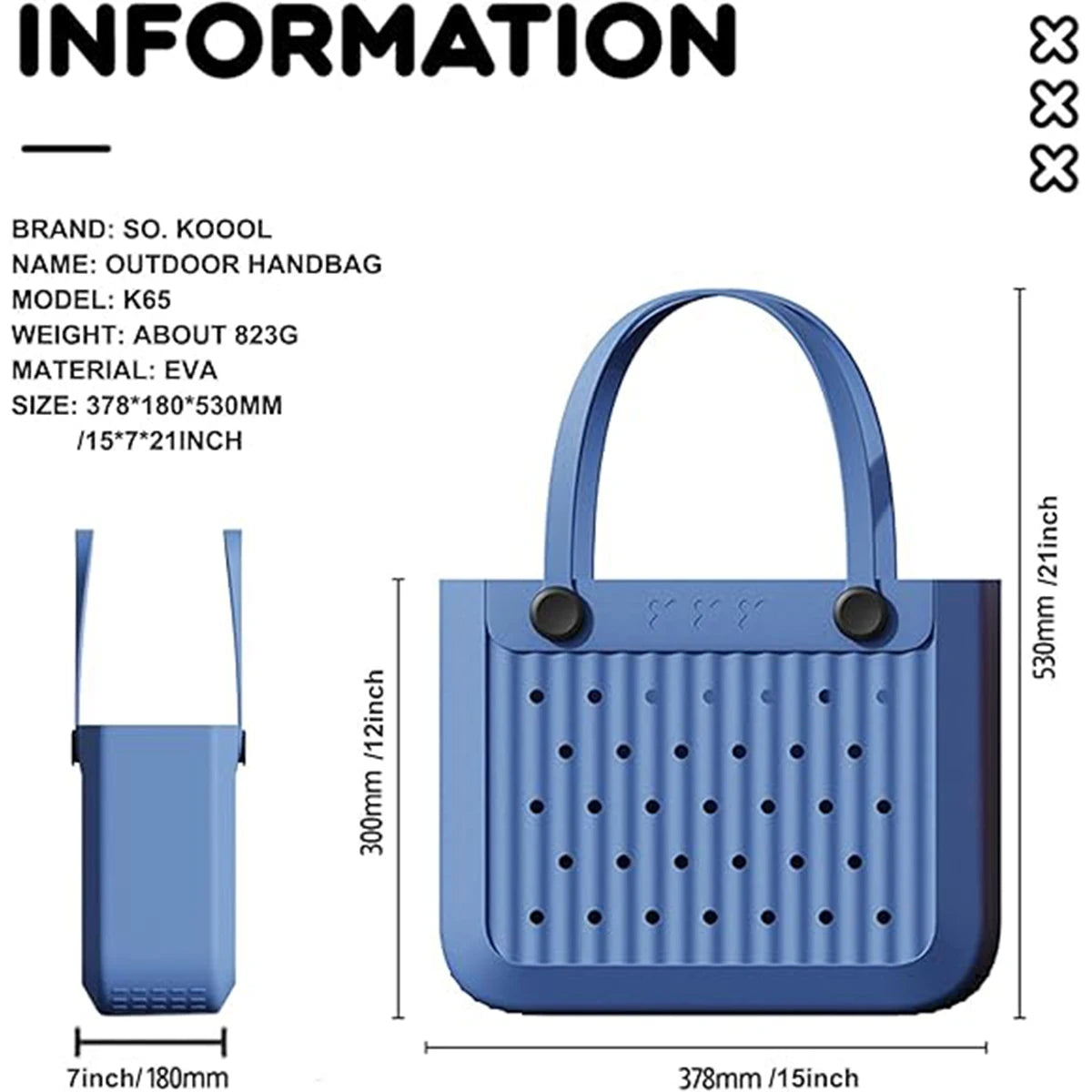 Waterproof EVA Beach Tote Bag Large Washable Rubber Travel Handbags for Sports and Outdoor Use Anti-Tip Gift for Women