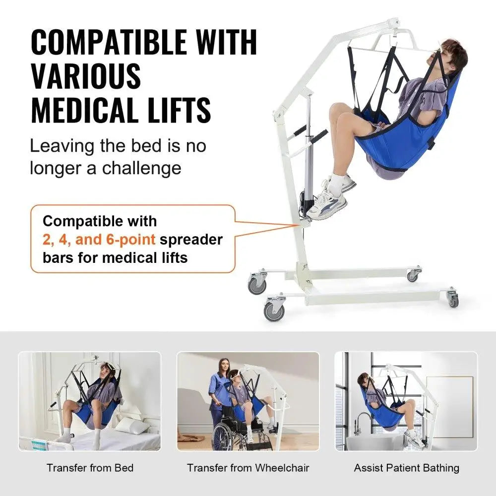 Patient Lift Sling with Head Support Small Size U Shape Divided Leg Sling