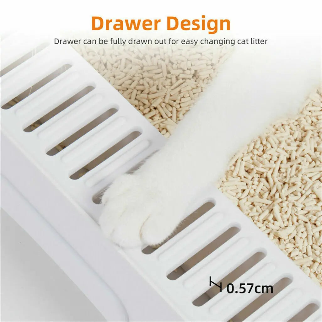 Cat Litter Box With Scoop And Tray Sifting Enclosed Foldable Kitten Toilet Detachable Poop Top Front Entry Pet Supplies