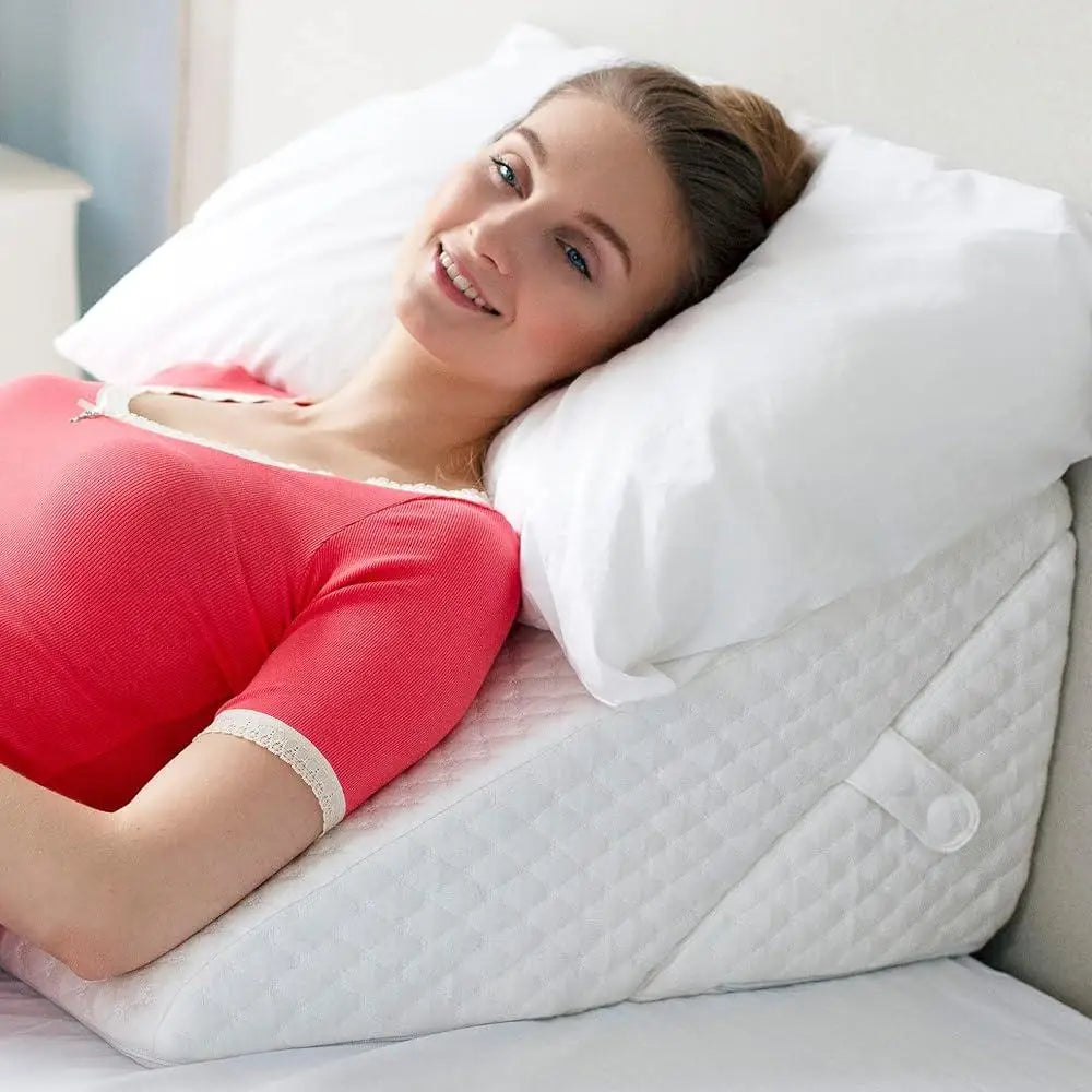 Adjustable Wedge Pillow with Memory Foam for Sleep Apnea GERD Back Pain Relief Post Surgery Multi Use Elevation Support