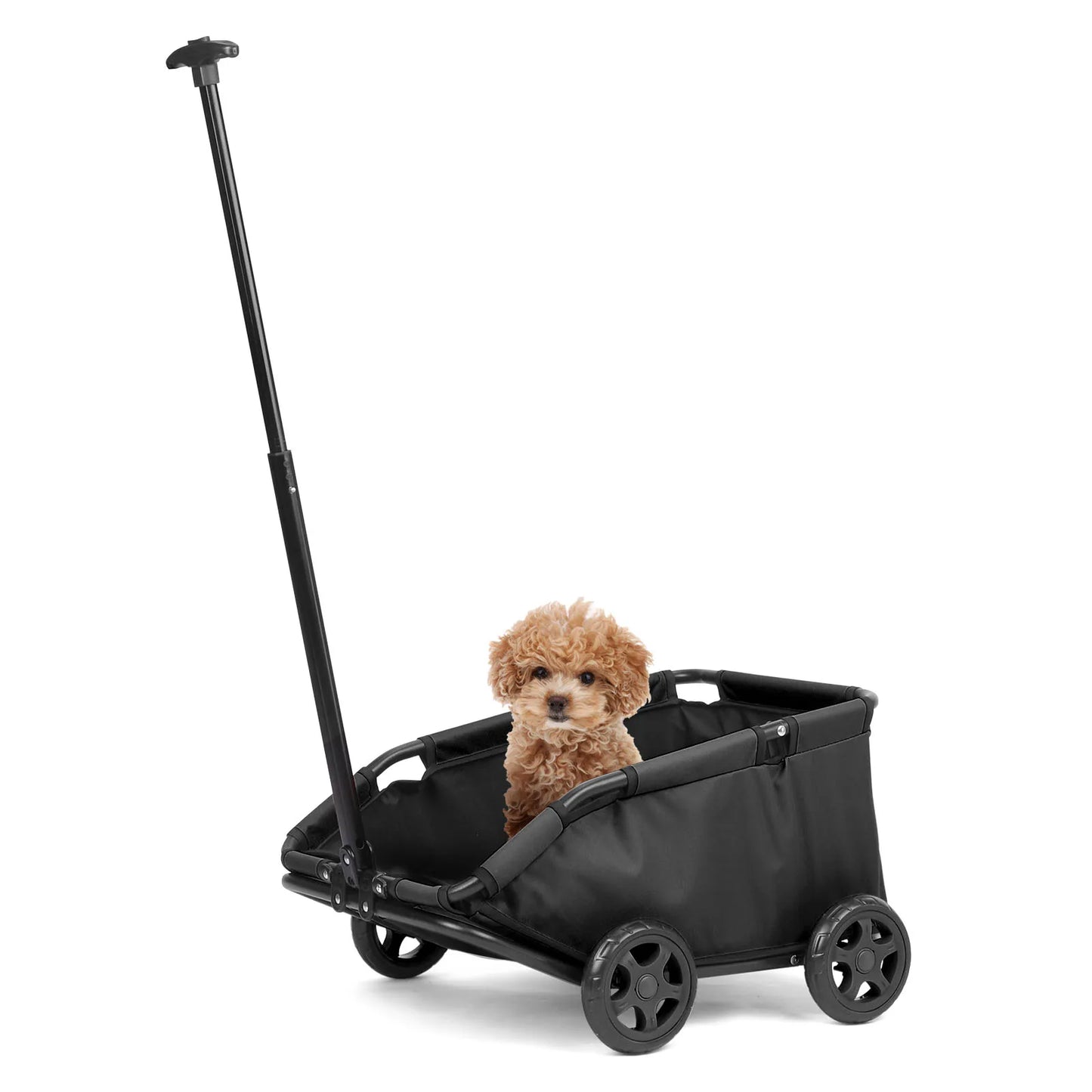 Small Pet Cart 4 Wheels Folding Dog Stroller Lightweight 360 Degree Rotating Trolley Pet Stroller for Small Cats and Dogs
