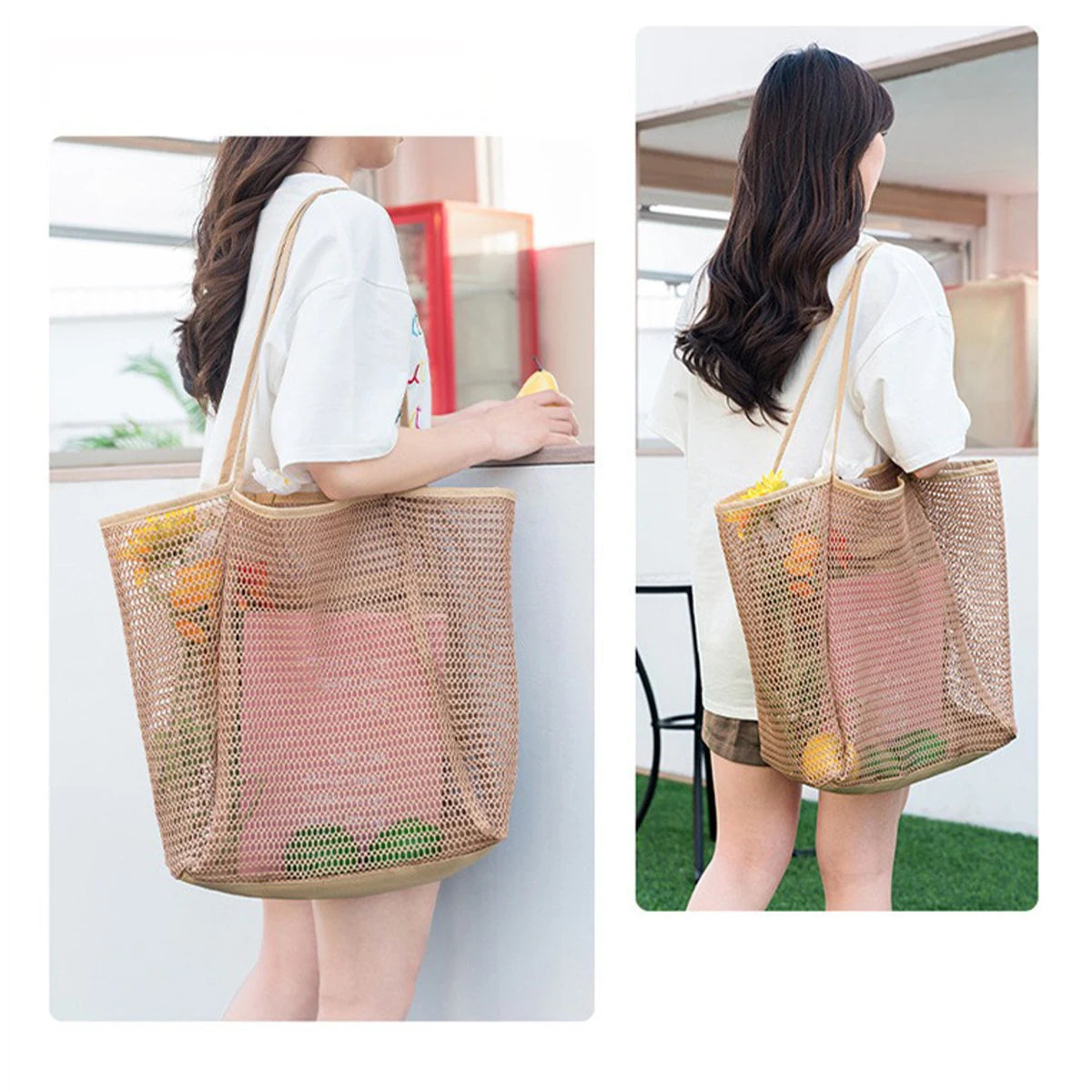 Mesh Beach Tote For Women Bag And Swimwear Organizer