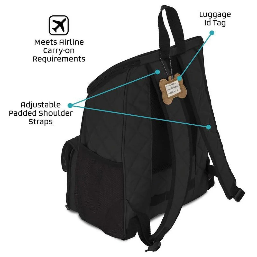 Pet Travel Backpack for Small Dogs with Spacious Design and Comfortable Straps for Easy Access to Toys Food Water and Waste Bags