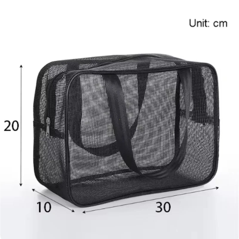 Mesh Wash Beach Bag For Travel Cosmetic Pouch Bath Organizer