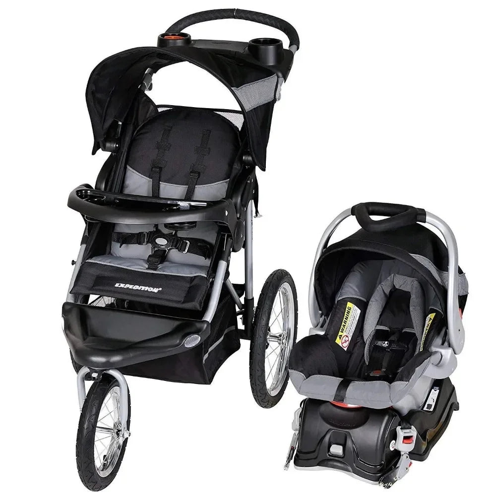 Best Selling Expedition Jogger Travel System with EZ Flex Loc Infant Car Seat Millennium White