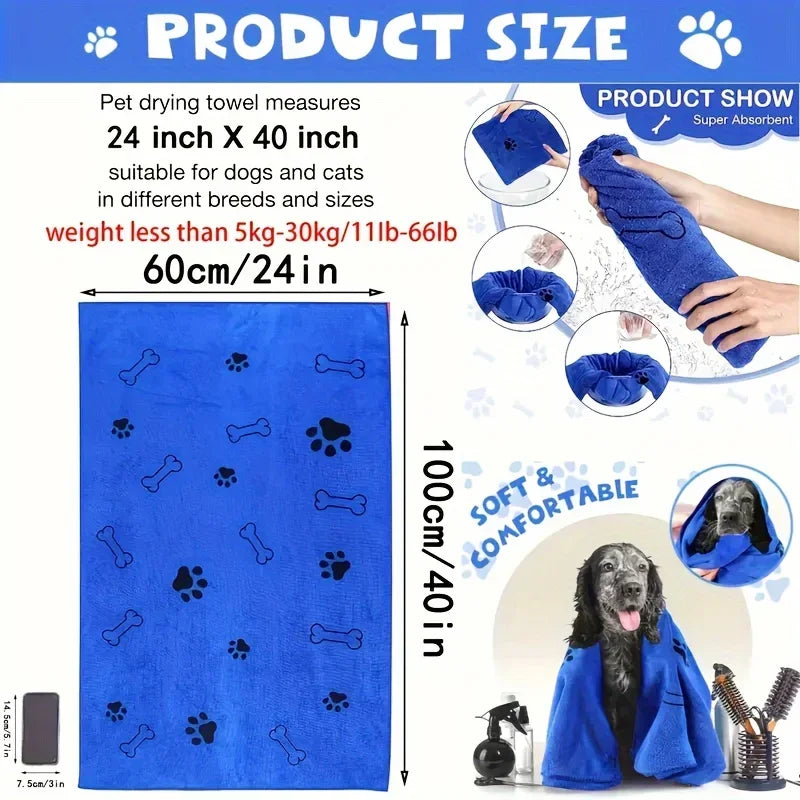 Dog Towel Drying Microfiber Quick Drying Bath Towel for Dogs and Cats Absorbent Pet Bath Products