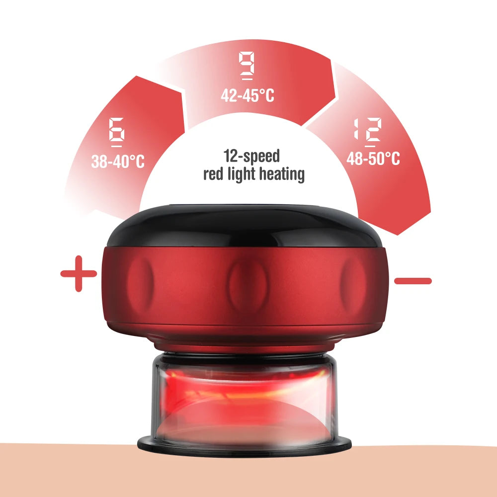 Smart Electric Vacuum Cupping Device Body Scraping Massager Heating Suction Cup Physical Fatigue Relief Health Care
