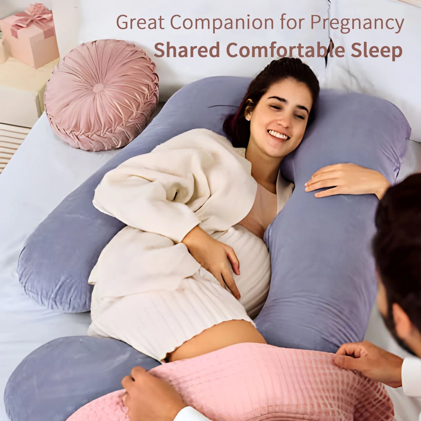 Pregnancy Pillows for Sleeping G Shaped Full Body Maternity Pillow with Removable Cover Support for Belly for Pregnant Women