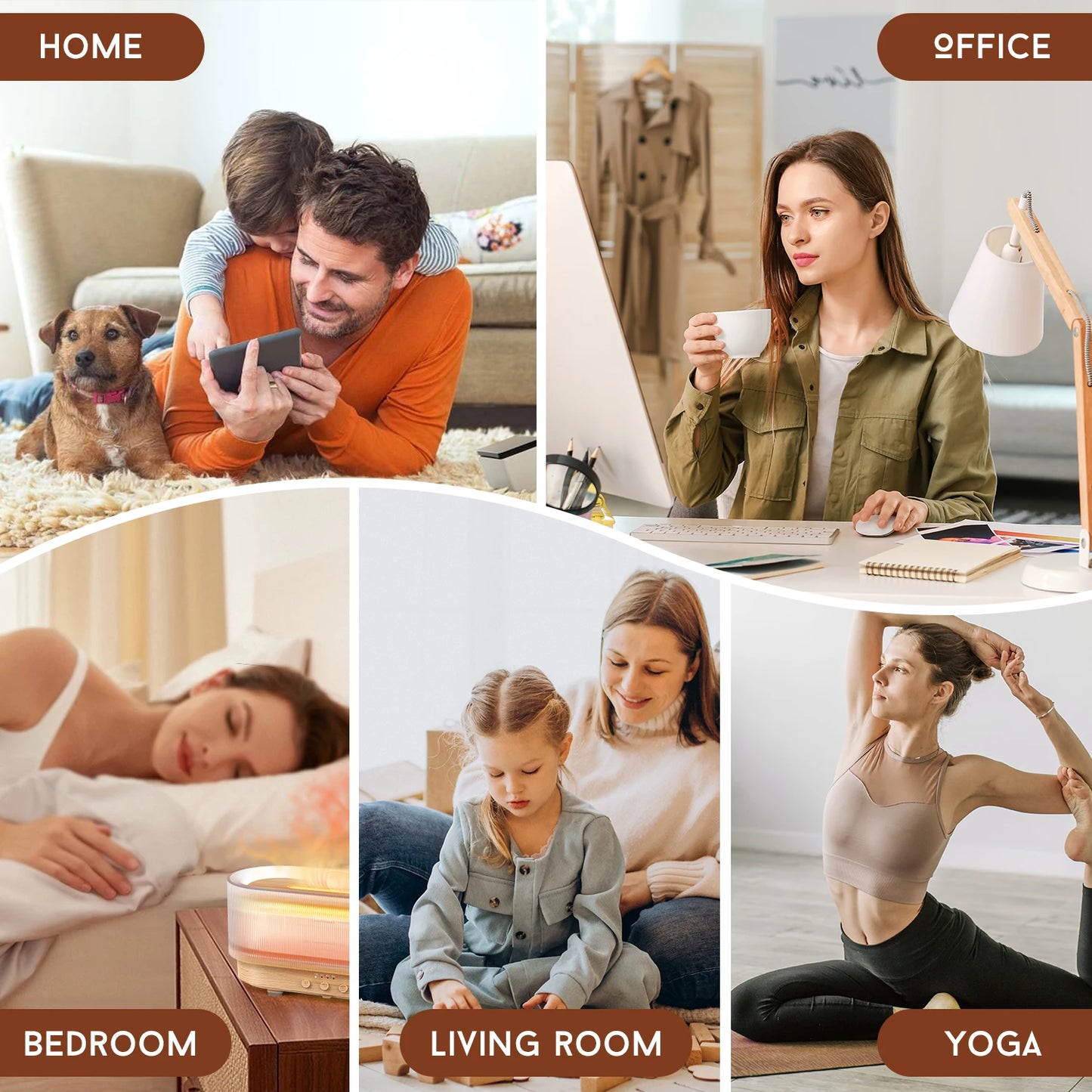 Sejoy Essential Oil Diffuser Fireplace Aromatherapy Ultrasonic Humidifier