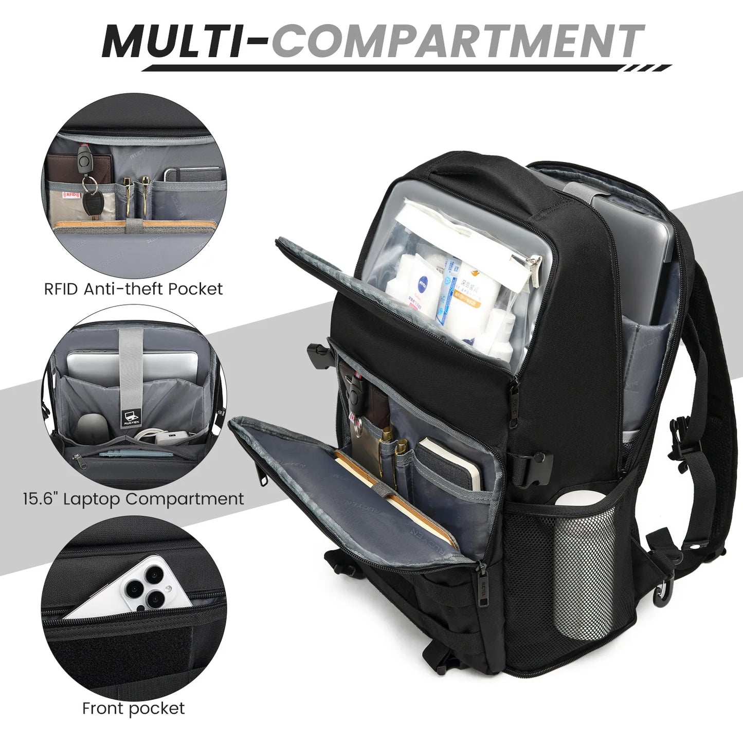 Insulated Backpack Lunch Bag Cooler Waterproof Outdoor Backpack 15.6 Inch Laptop Compartment Travel Bag