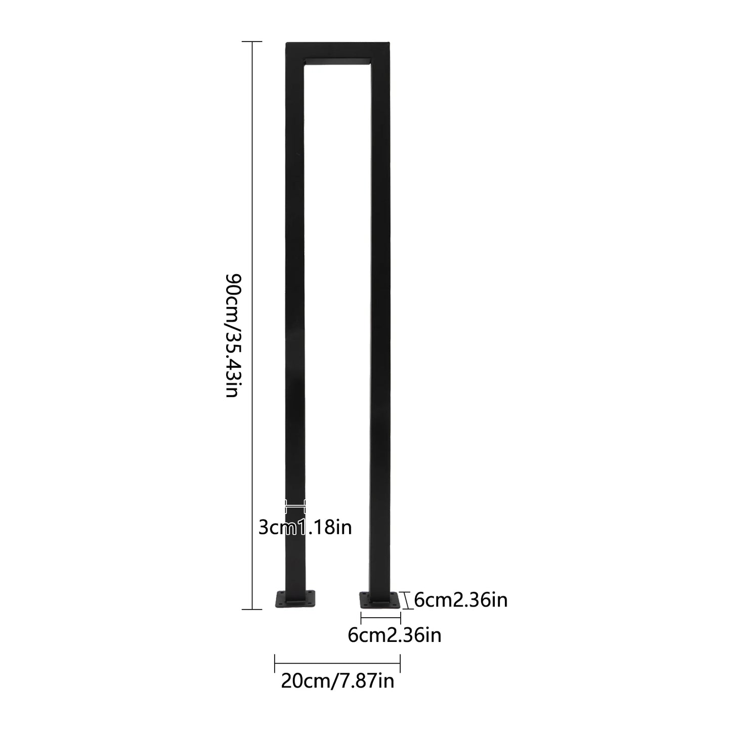 Modern U-Shaped Handrail for Stairs, Galvanized Iron with Rust-Resistant Coating, Pre-Drilled Holes for Quick Installation, Supp