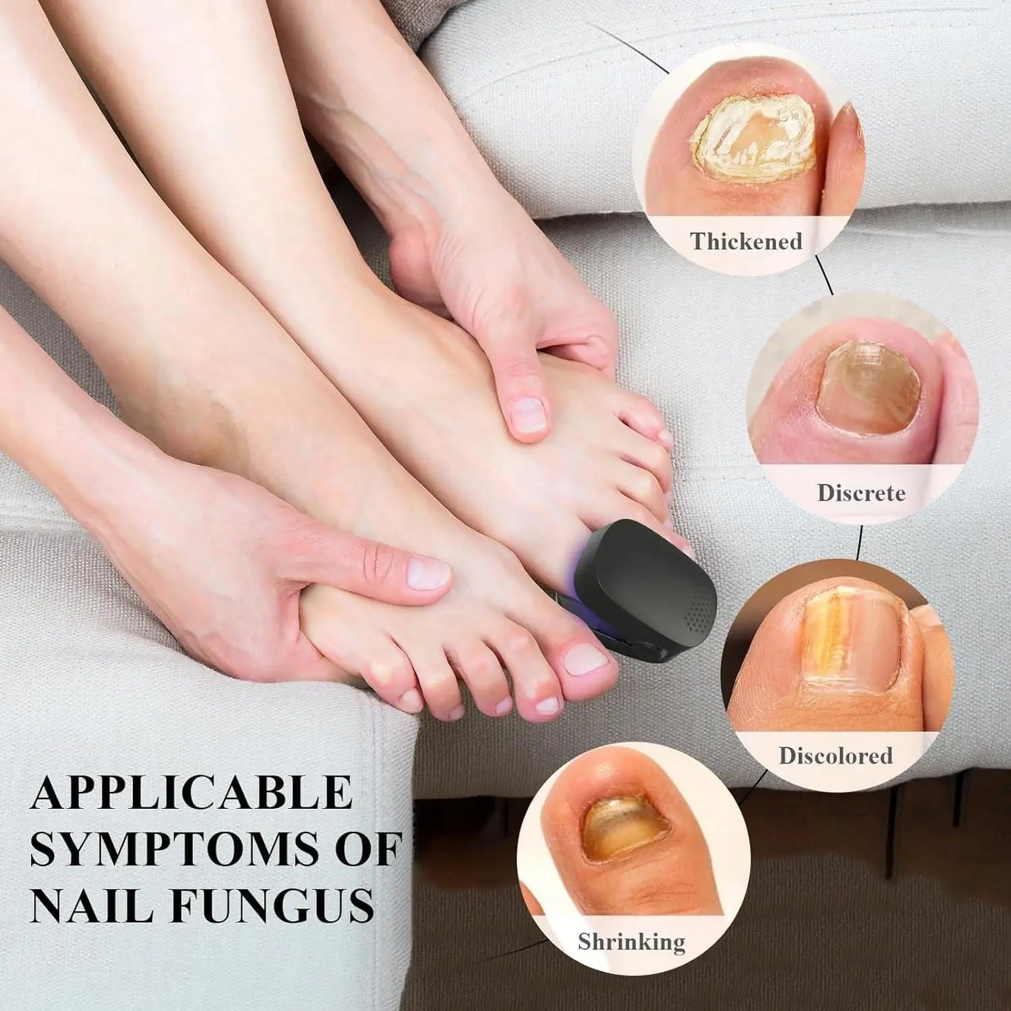 Nail Fungus Cleaning Light Device for Onychomycosis USB Charging 905nm Infrared Light 470nm Blue Light Nail Salon Laser