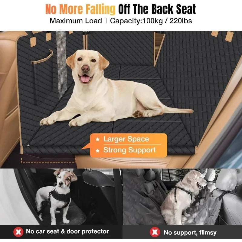 Dog Car Seat Cover Back Seat Extender Hammock Black