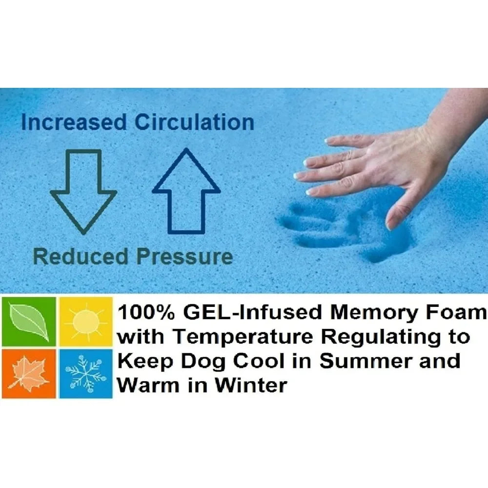 Orthopedic Gel Infused Memory Foam Dog Bed For Large Breed