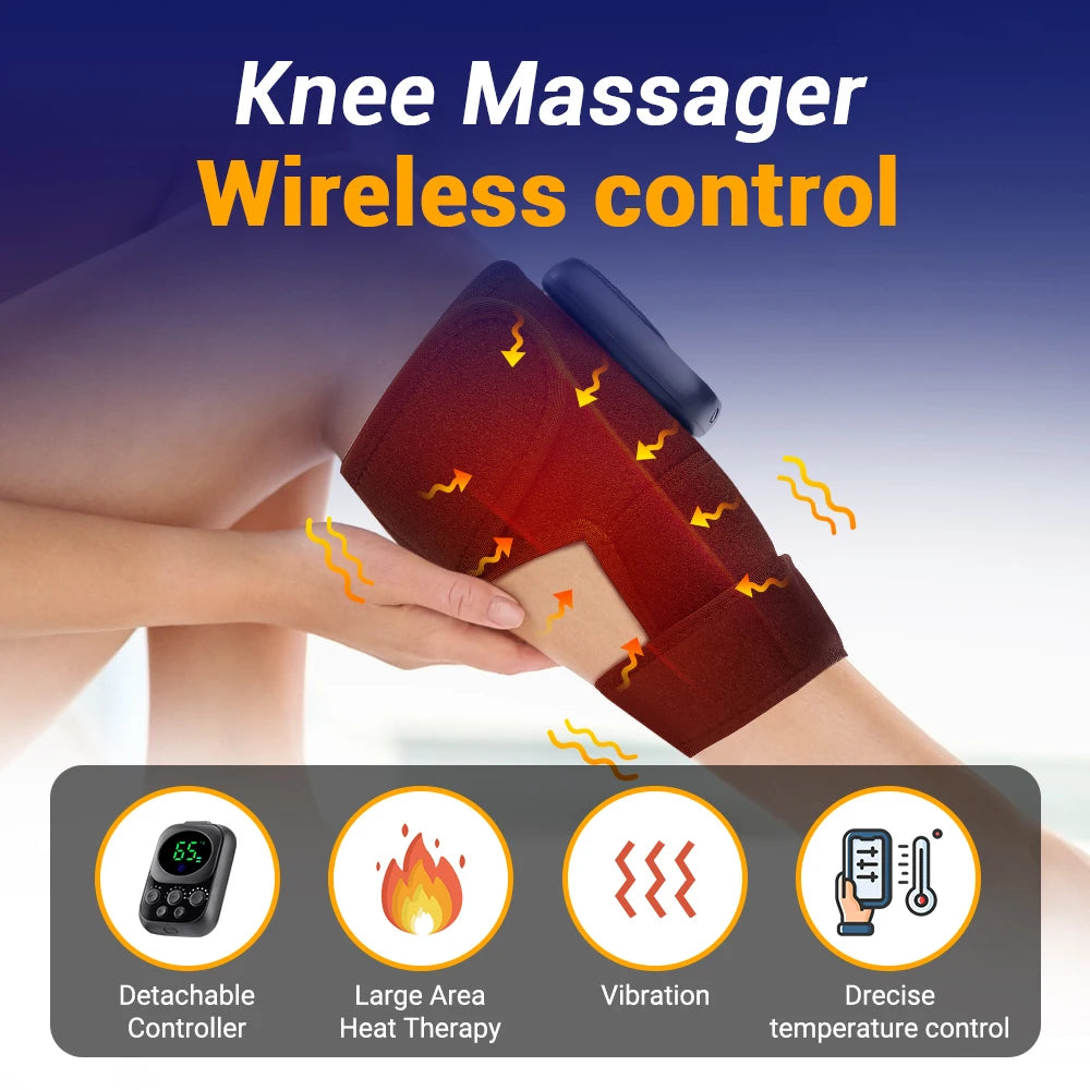 3 In 1 Shoulder Knee Elbow Heated Vibration Knee Massager Pad for Joint Pain Relief and Health Care