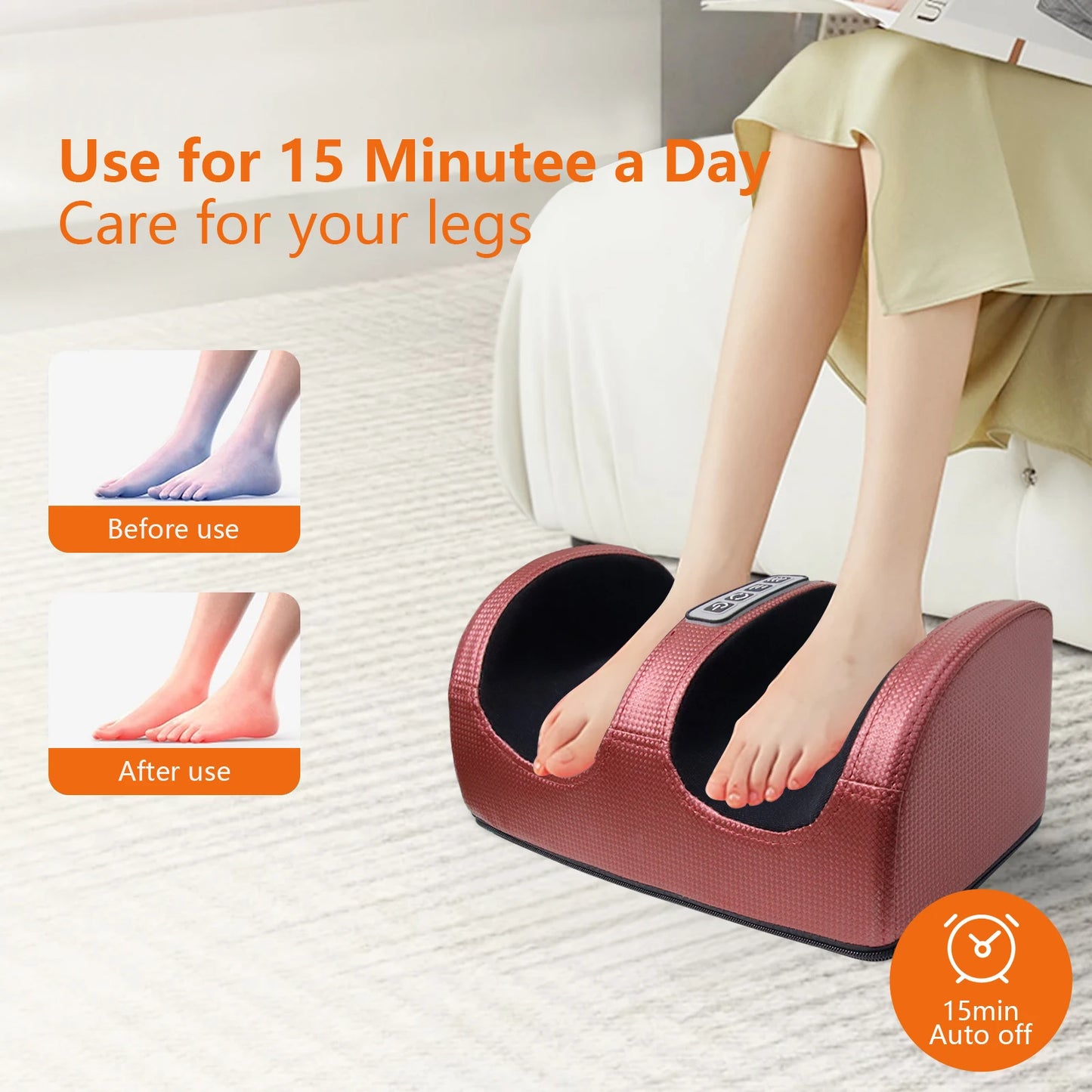 Foot Massage Machine Electric Heating Foot Kneading Leg Massager Home Relaxation Gifts for Christmas and Valentine's Day