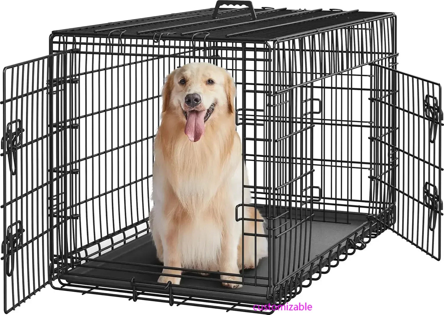 42 Inch Double Door Dog Crate With Divider For Large Dogs